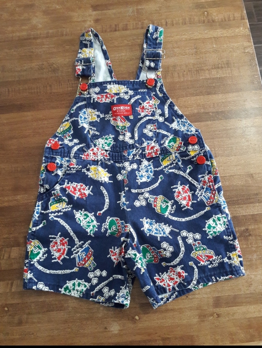 Vintage Oshkosh B’gosh VESTBAK Bib Shorts Toddler Carribean Cruise Ship Nautical